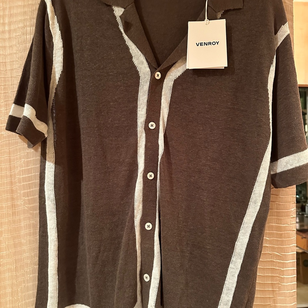 Venroy knitted linen shirt